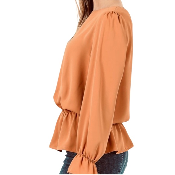 NEW boho puff sleeve keyhole blouse top - Picture 3 of 6